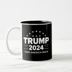 Donald Trump 2024 Take America Back Election Two-Tone Coffee Mug