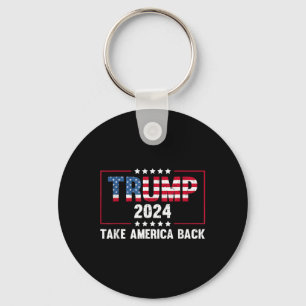 Donald Trump 2024 Take America Back Retro Vintage Keychain