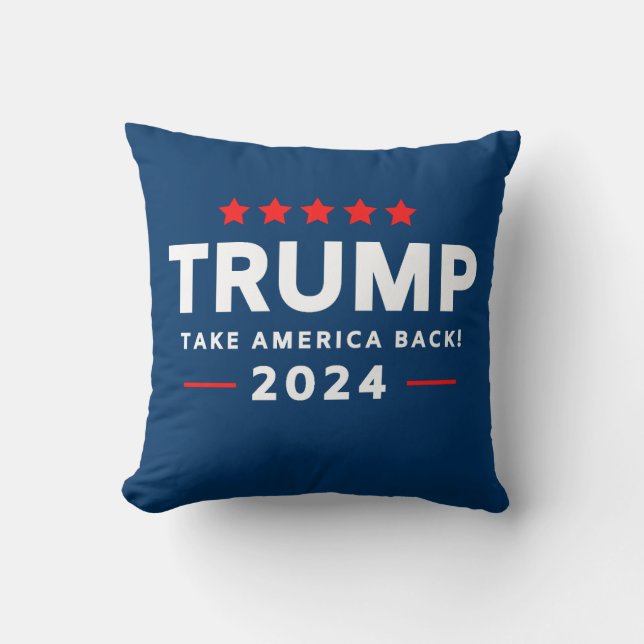 Donald Trump 2024 Take America Back  Throw Pillow (Front)