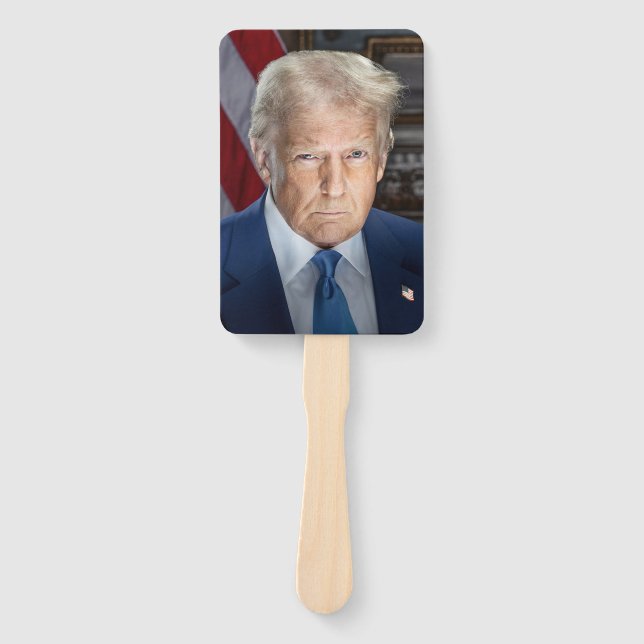 Donald Trump 2025 American President Portrait Hand Fan (Front)