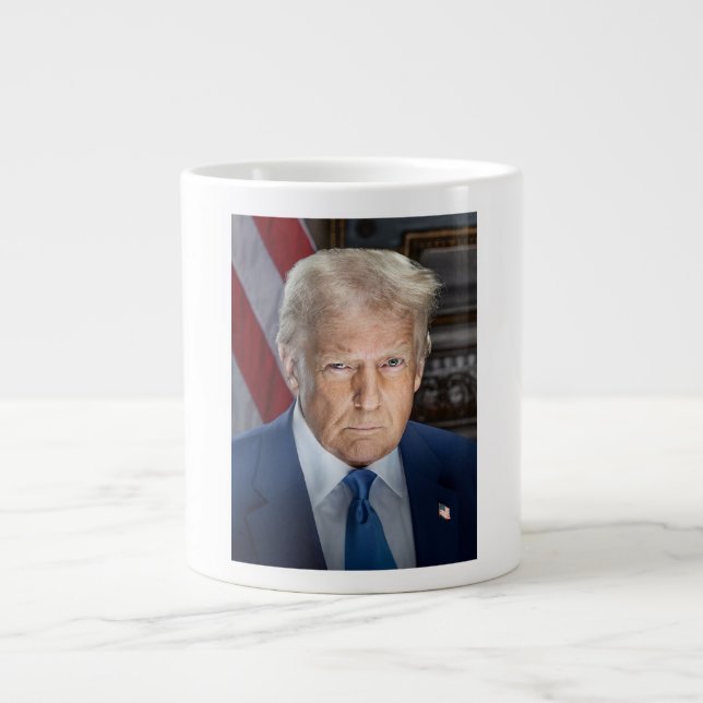 Donald Trump 2025 American President Portrait Large Coffee Mug (Front)