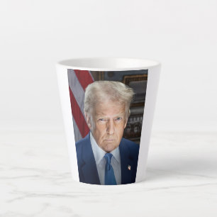 Donald Trump 2025 American President Portrait Latte Mug