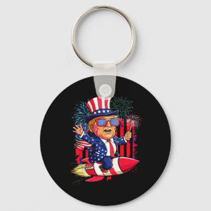 Donald Trump 2025 Happy 4th Of July Trump American Keychain