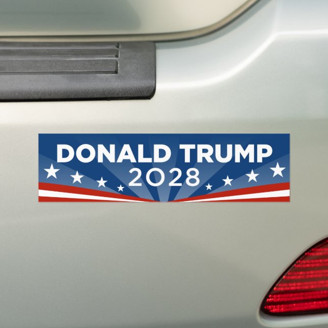 Donald Trump 2028 Bumper Sticker (On Car)