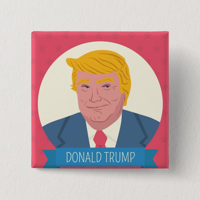 Donald Trump 2 Inch Square Button (Front)
