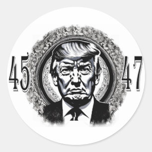 Donald Trump 45/47 Classic Round Sticker