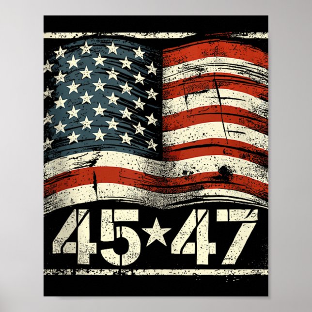 Donald Trump 45 47 Inauguration Day 2025 President Poster (Front)