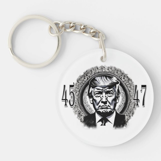 Donald Trump 45/47 Keychain (Front)