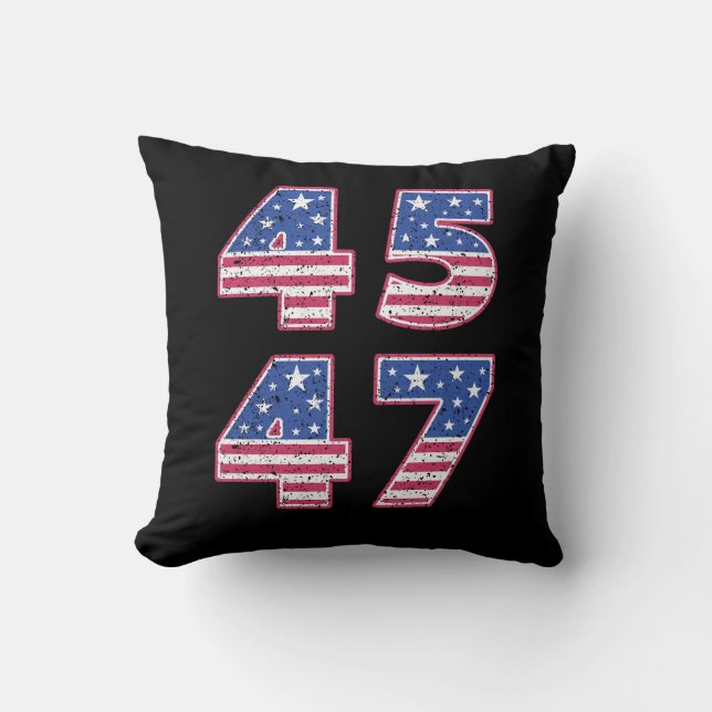Donald Trump 45-47 Throw Pillow (Front)