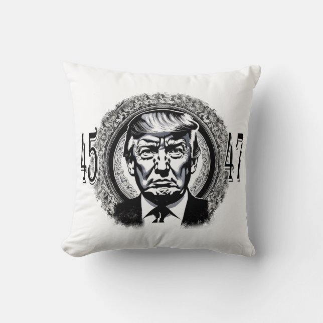 Donald Trump 45/47 Throw Pillow (Front)