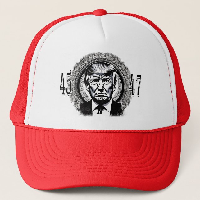 Donald Trump 45/47 Trucker Hat (Front)