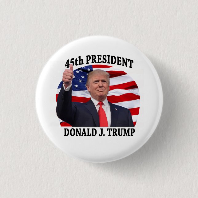 DONALD TRUMP 45TH PRESIDENT ROUND BUTTON (Front)