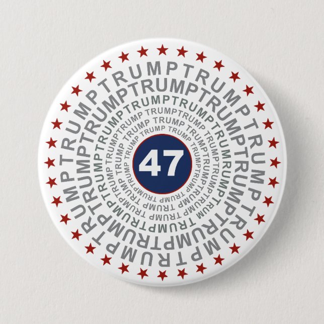 Donald Trump '47' 3 Inch Round Button (Front)