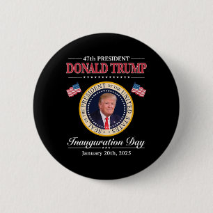 Donald Trump 47th President Inauguration 2025 Supp 2 Inch Round Button