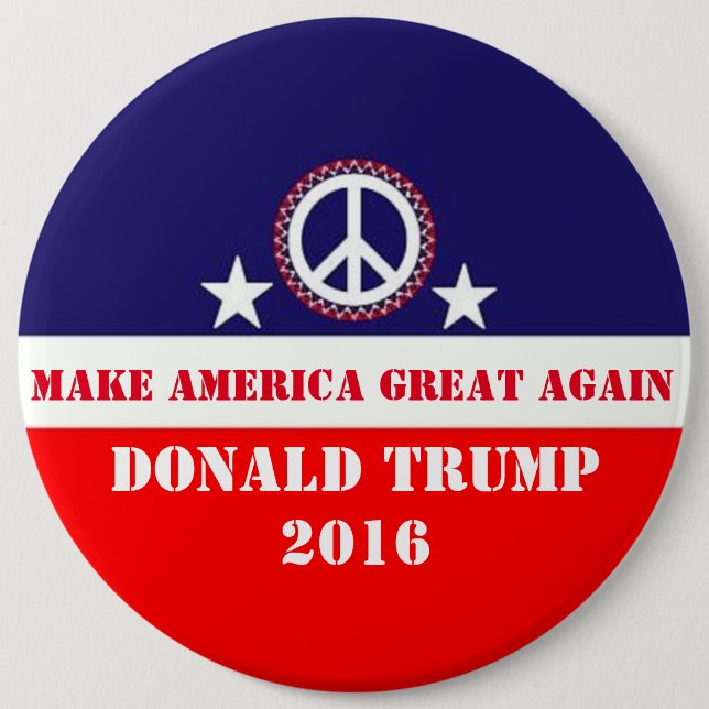 Donald Trump 6 Inch Round Button (Front)
