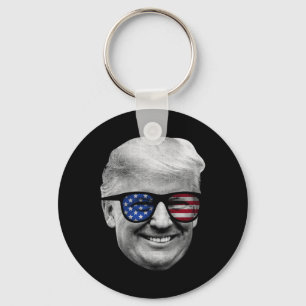 Donald Trump American Flag 4th Of July  Keychain
