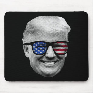 Donald Trump American Flag 4th Of July Mouse Pad