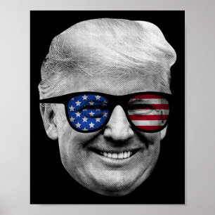 Donald Trump American Flag 4th Of July  Poster