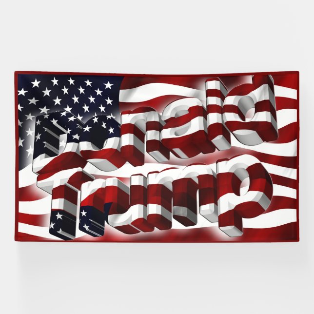 Donald Trump American Flag Banner (Horizontal)
