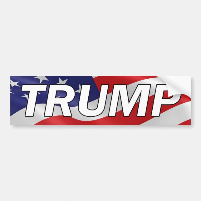 DONALD TRUMP American Flag Bumper Sticker #MAGA (Front)