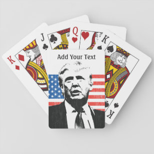 Donald Trump American Flag Custom Text Playing Cards