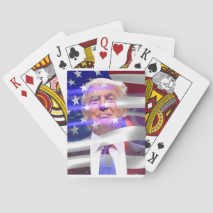 donald trump american flag playing cards