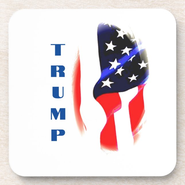 Donald Trump American Flag Pop Art  Coaster (Front)