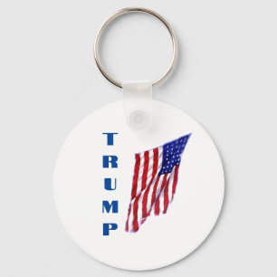 Donald Trump American Flag Pop Art  Keychain