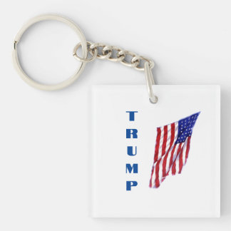 Donald Trump American Flag Pop Art Keychain