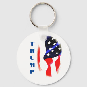 Donald Trump American Flag Pop Art  Keychain