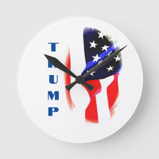 Donald Trump American Flag Pop Art Round Clock
