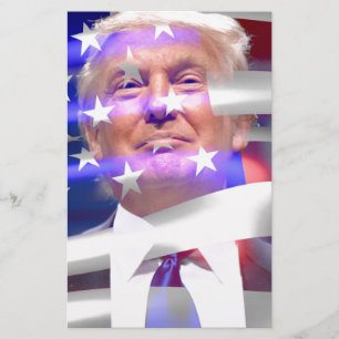 donald trump american flag stationery