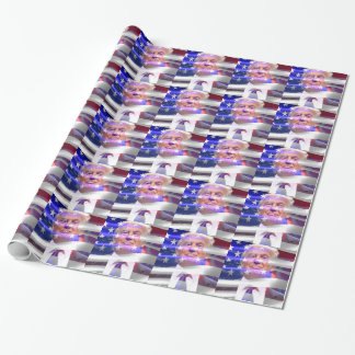 donald trump american flag wrapping paper