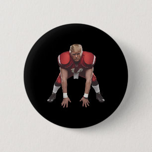 Donald Trump American Footbyll President 2024 Elec 2 Inch Round Button