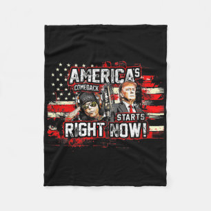 Donald Trump Americas Comeback 2024  Fleece Blanket