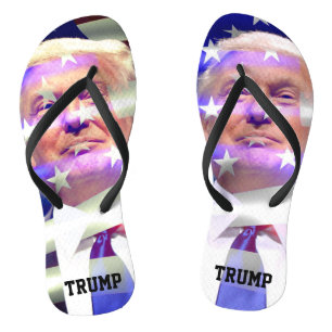 Donald Trump and American Flag Flip Flops
