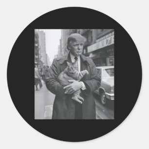 Donald Trump And Cat In Nyc  Classic Round Sticker