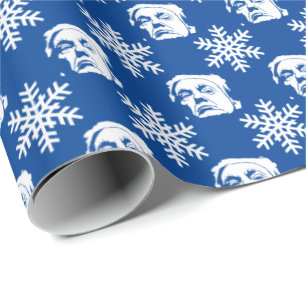 Donald Trump and Snowflakes Christmas Pattern Wrapping Paper