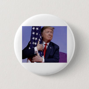 Donald Trump and the US Flag 2 Inch Round Button