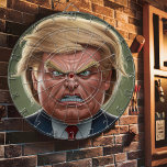 Donald Trump Angry Face Dartboard<br><div class="desc">Picture of Donald Trump Dart Board. A dartboard featuring an angry caricature of a political figure. The target is in the centre of the face, aiming for the nose. A round dartboard featuring a caricature of Donald Trump. The target is centred on his face, with the bullseye directly over his...</div>