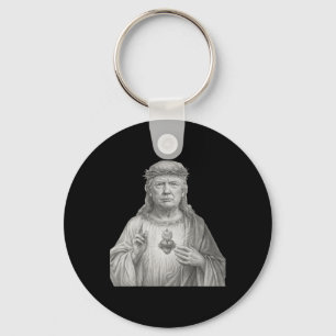 Donald Trump As Jesus - Faith And Patriotism For C Keychain