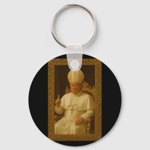 Donald Trump As Pope Vatican Meme  Keychain