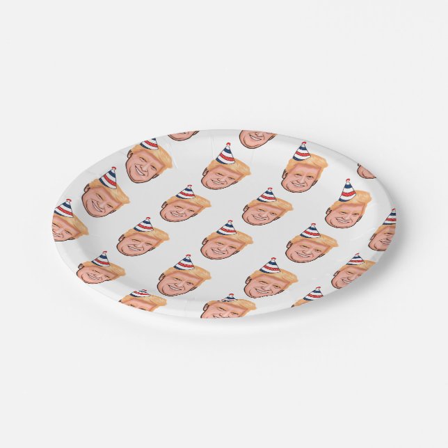 DONALD TRUMP BIRTHDAY PAPER PLATE (Angled)