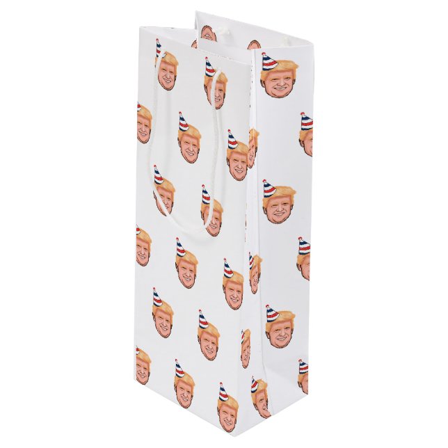 DONALD TRUMP BIRTHDAY WINE GIFT BAG (Front Angled)
