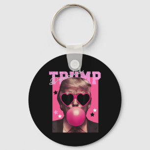 Donald Trump Blowing Bubble Gum Pink Sungles Trump Keychain