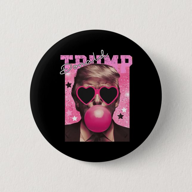 Donald Trump Bubble Gum Pink Sungles  2 Inch Round Button (Front)