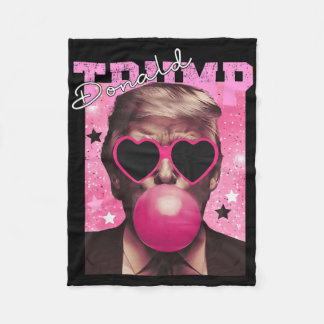 Donald Trump Bubble Gum Pink Sungles Fleece Blanket