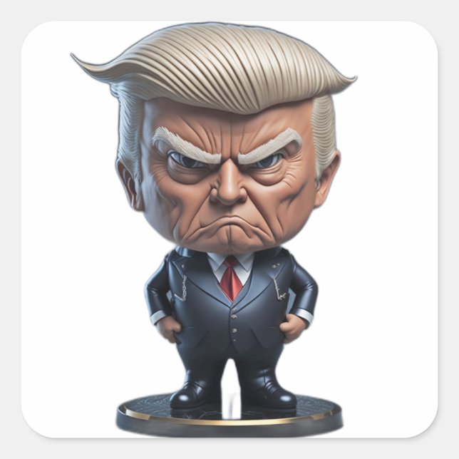 Donald Trump Caricature Figure Square Sticker (Front)