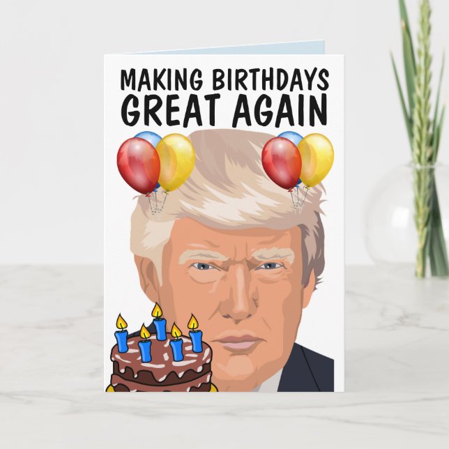 DONALD TRUMP Cartes de voeux d'anniversaire amusan (Devant)