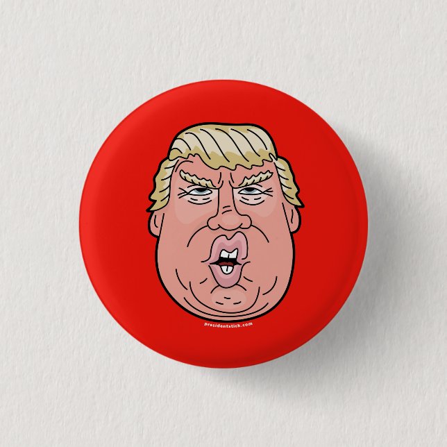 Donald Trump cartoon face 2016 button/pin 1 Inch Round Button (Front)